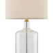 Hazel 31 inch 150 watt Clear and Brass Table Lamp Portable Light